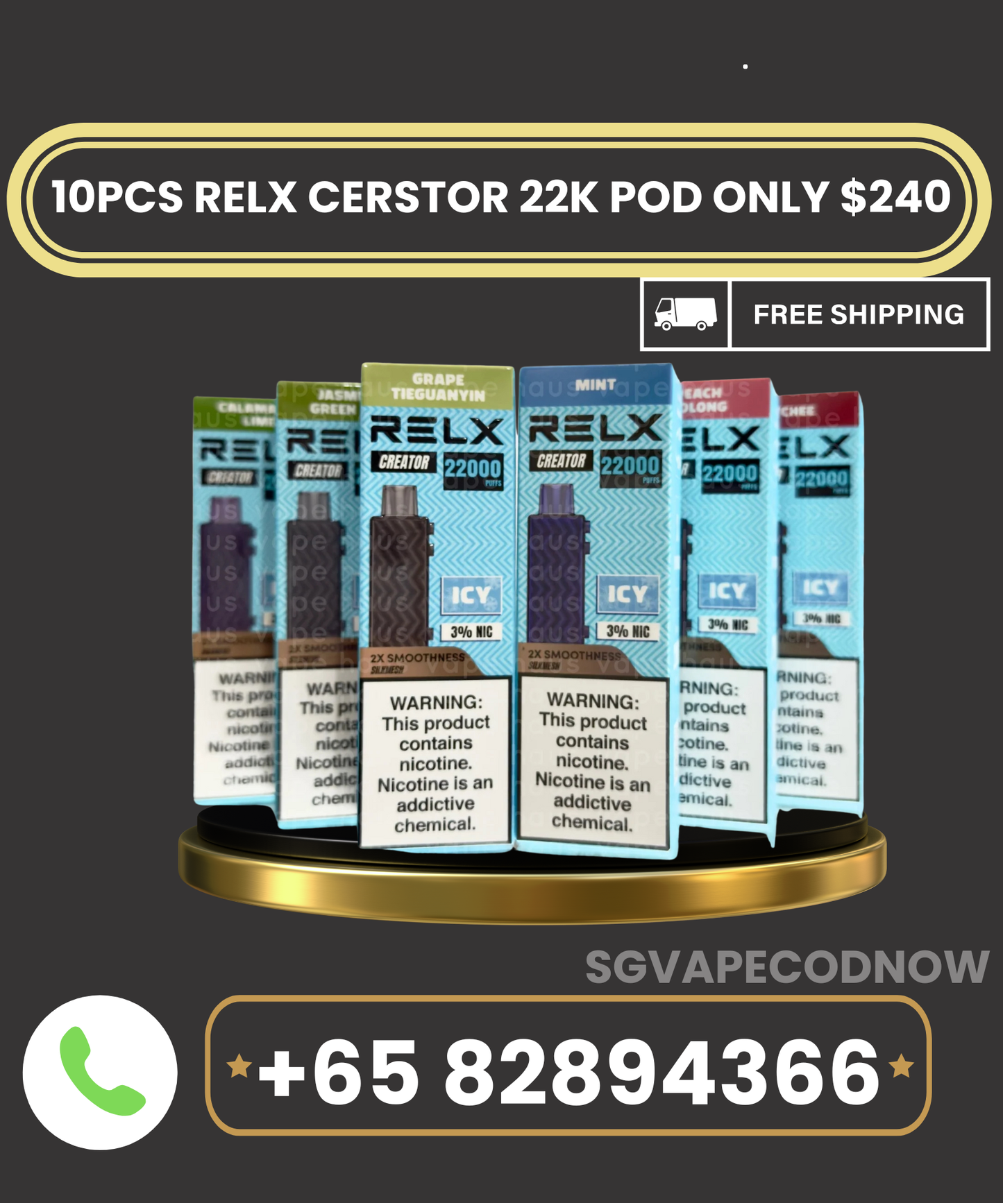10PCS RELX Creator 22000 Prefilled Pod BUNDLE