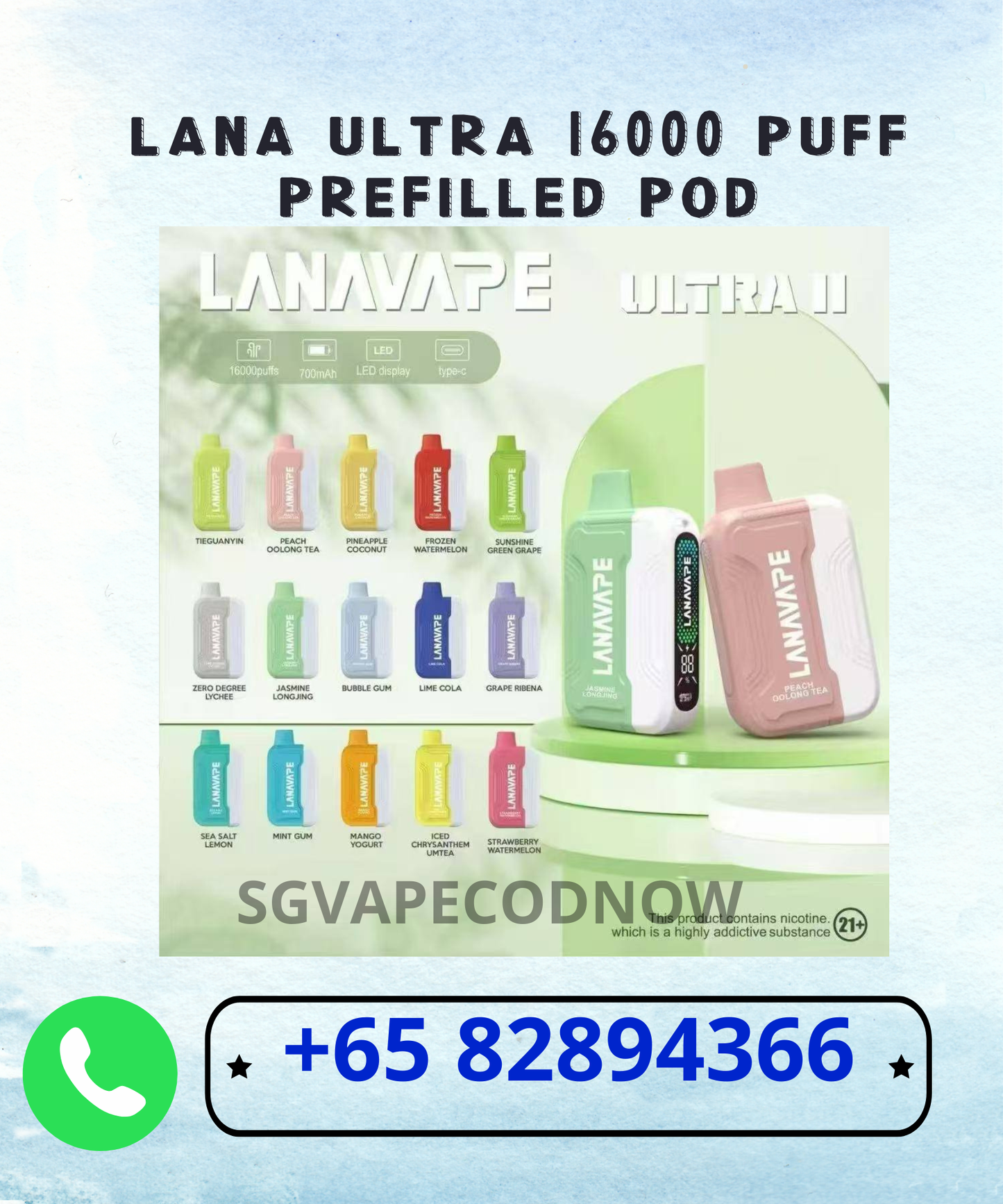 Lana Ultra II 16000 Puff (Starter Kit Set With Cartridge)